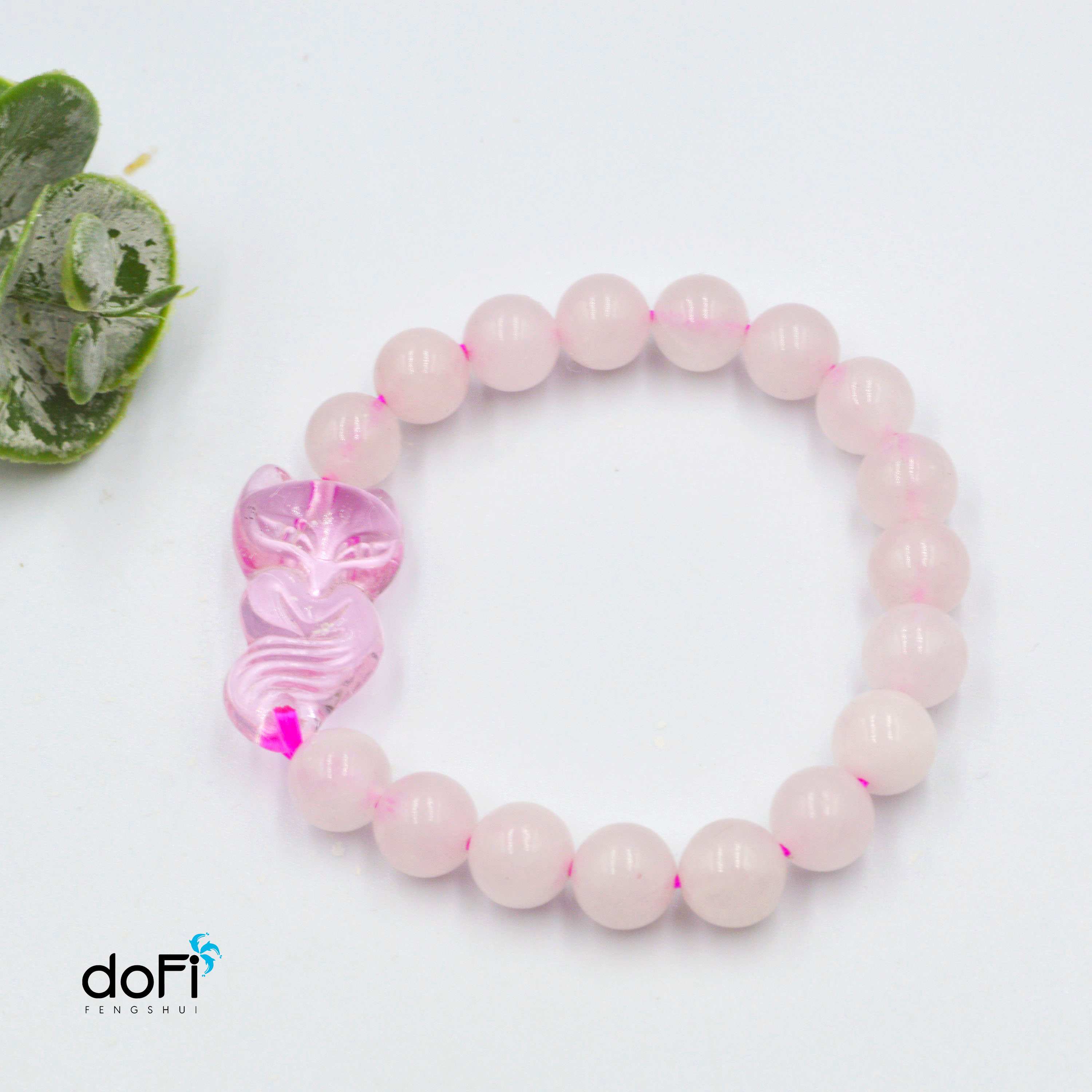 Vòng Tay Hồ Ly Yểu Điệu Topaz Hồng Phối Thạch Anh Hồng