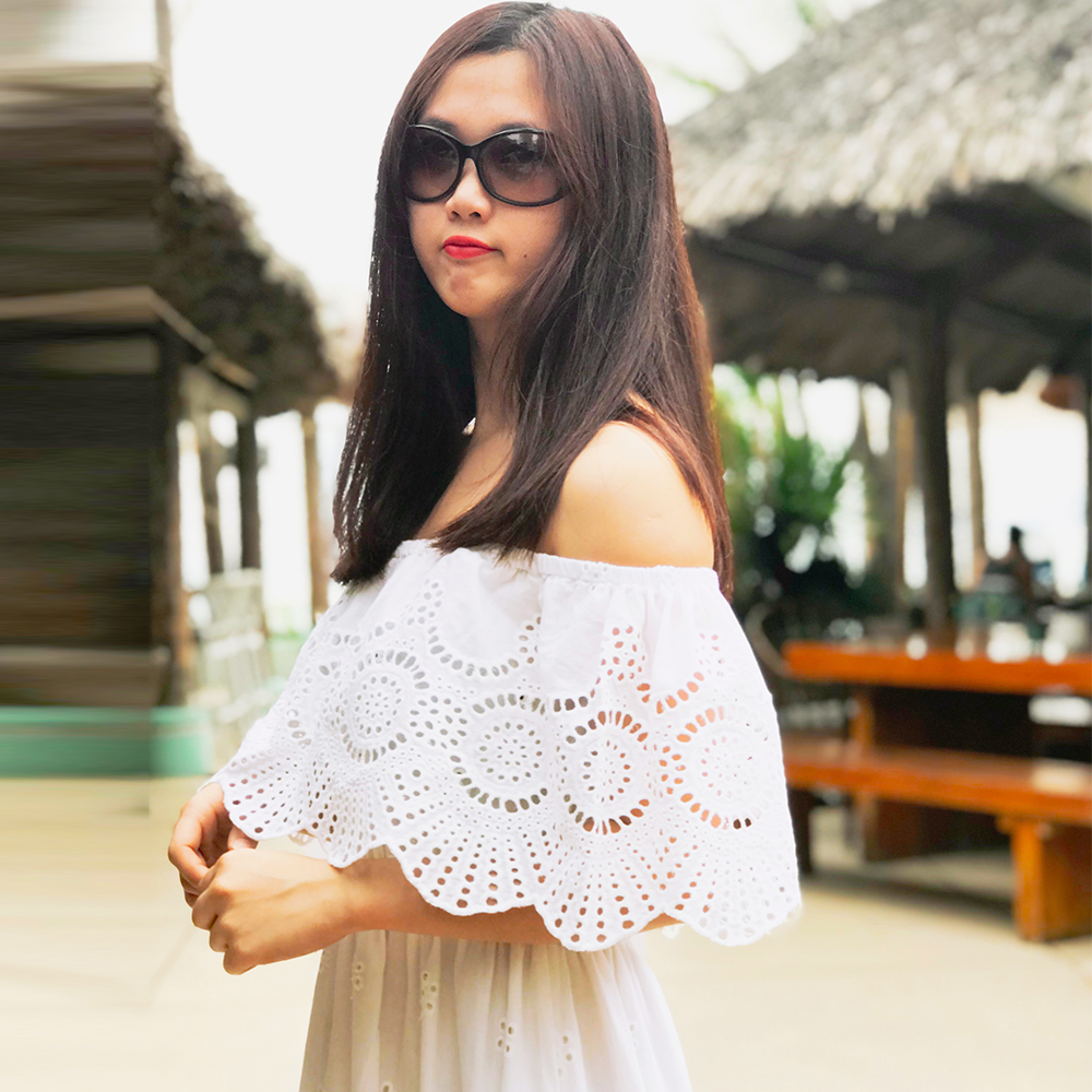 Đầm Trễ Vai Dễ Thương Đầm Hở Vai Thời trang thiết kế Hity DRE116