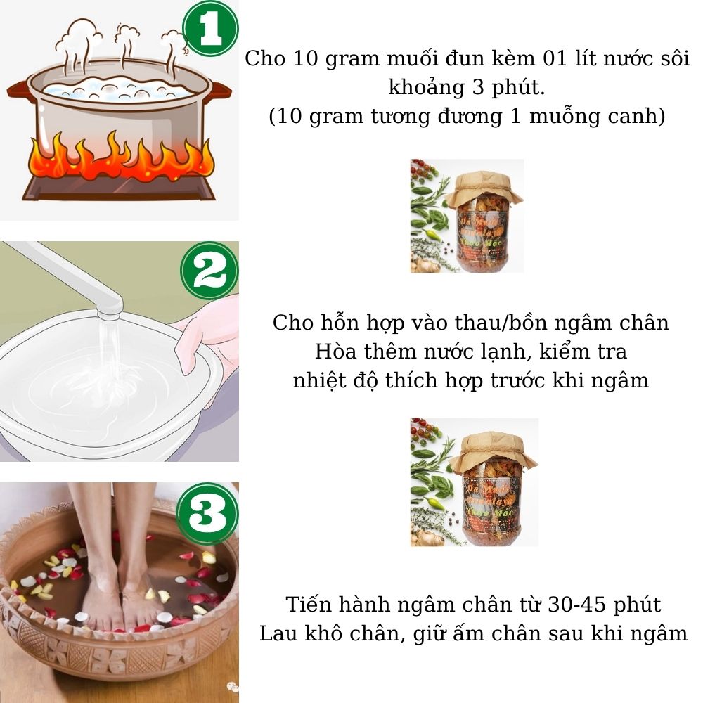 Đá Muối Himalaya Thảo Dược Ngâm Chân Loại Hạt To - Giúp Ngủ Ngon &amp; Giảm Nhức Mỏi