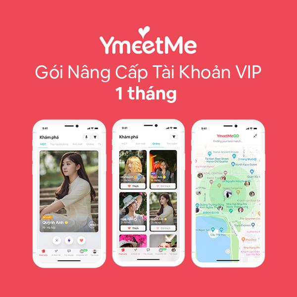 Gói nâng cấp tài khoản 1 tháng của YmeetMe - Ứng dụng hẹn hò nghiêm túc & hiệu quả