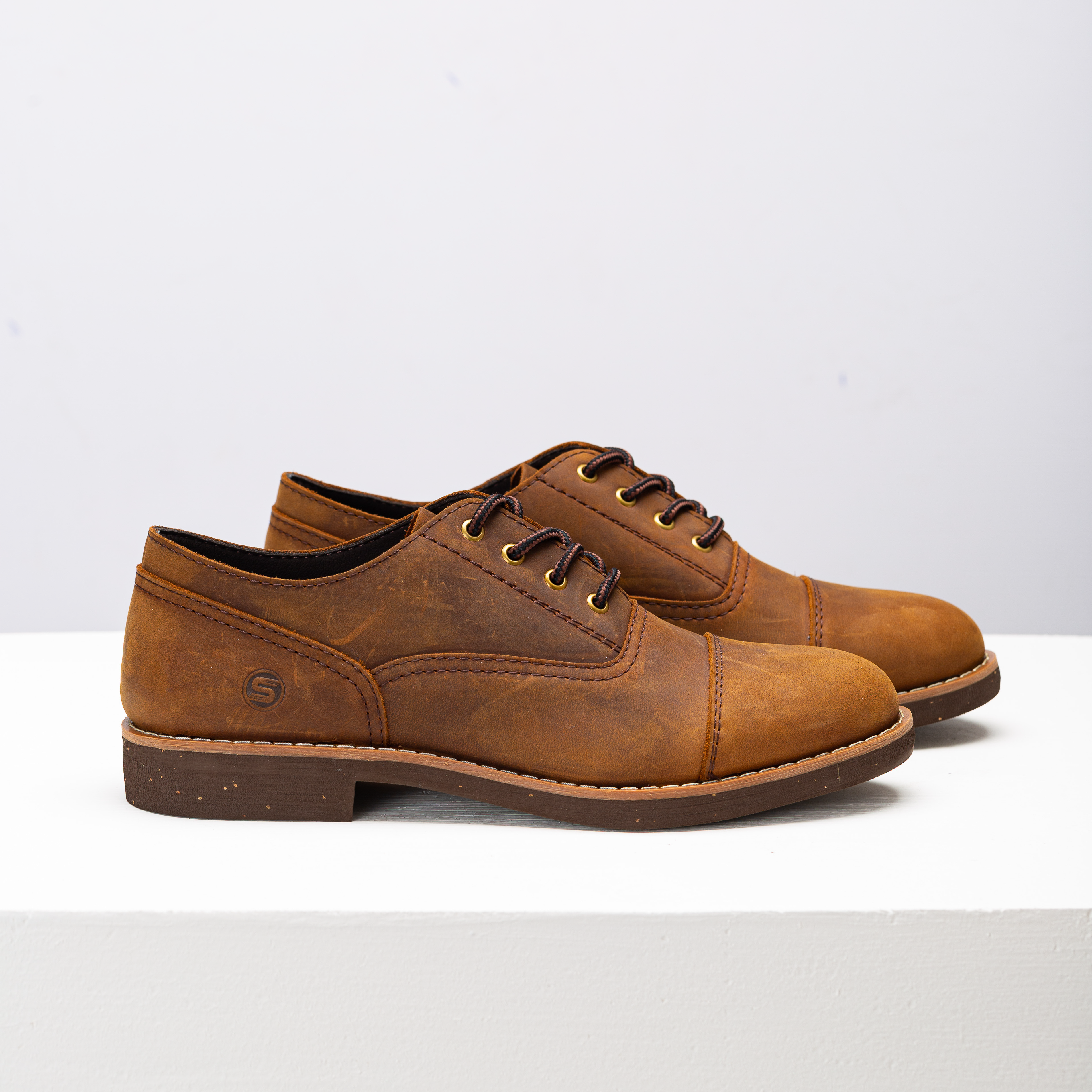 GIÀY DA NAM STEELER - OXFORD BROWN