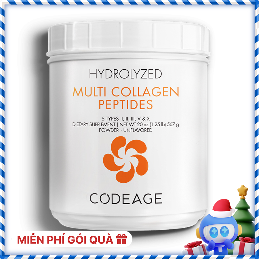 Bột Uống Bổ Sung Collagen Codeage Giúp Trẻ Hóa Da Toàn Diện Codeage Multi Collagen Peptides Powder 567g