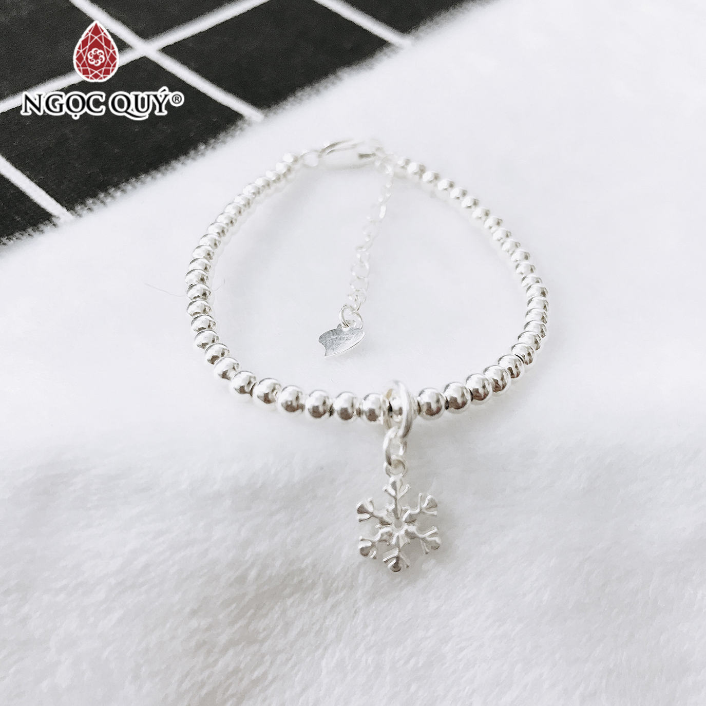 Lắc bi bạc hoa tuyết - Ngọc Quý Gemstones