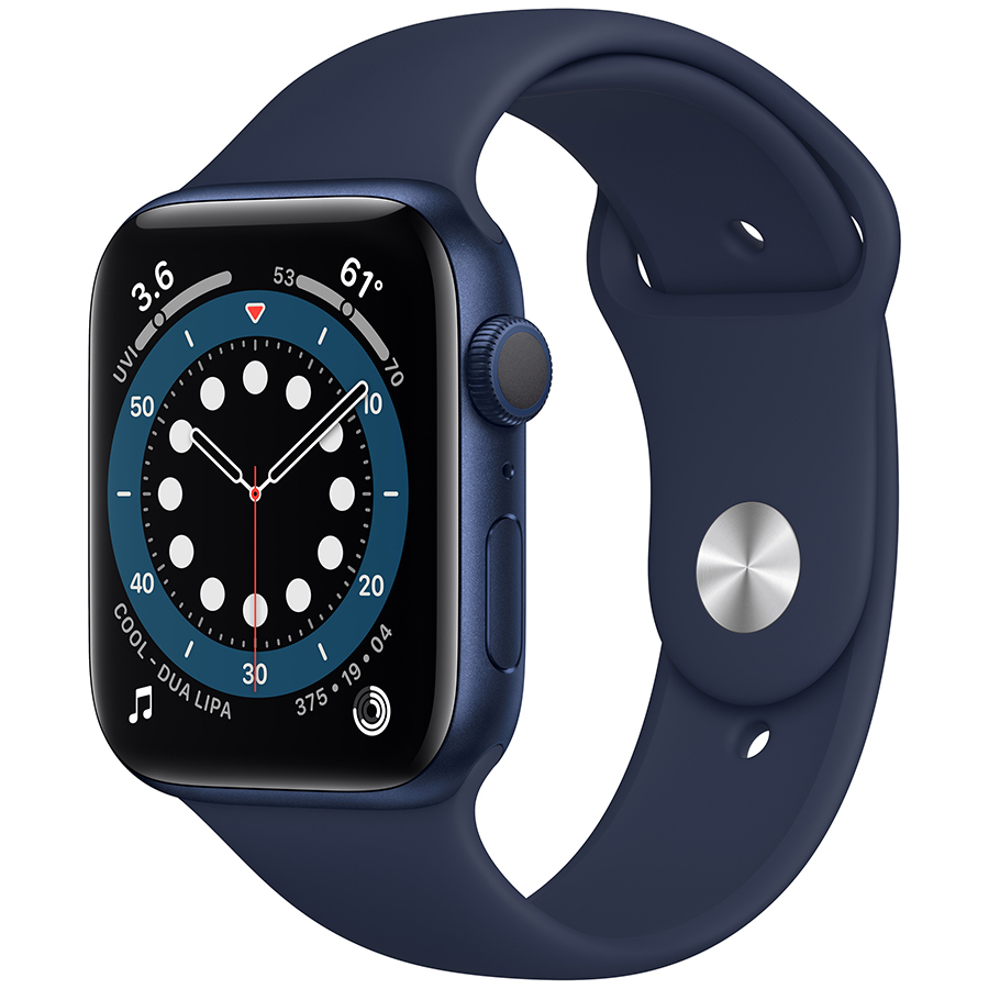 Đồng Hồ Thông Minh Apple Watch Series 6 GPS Only Aluminum Case With Sport Band (Viền Nhôm &amp; Dây Cao Su) - Hàng Chính Hãng VN/A