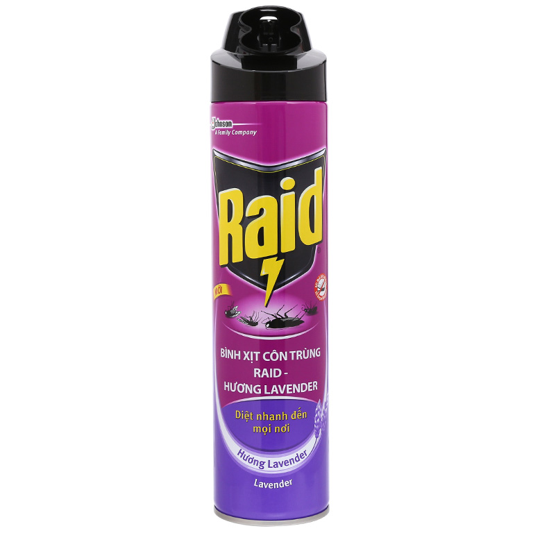 Xịt Côn Trùng Raid Hương Lavender 600ml