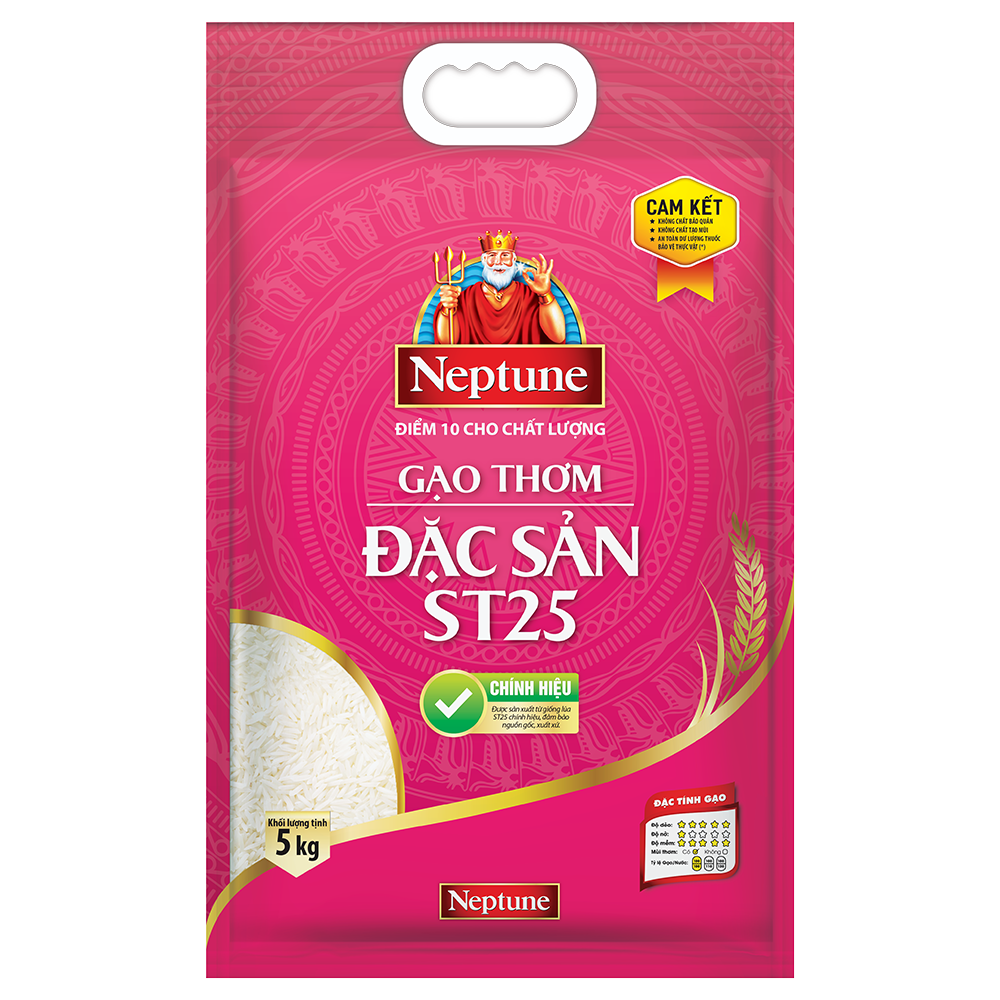 Gạo Thơm Đặc Sản ST25 Neptune túi 5kg