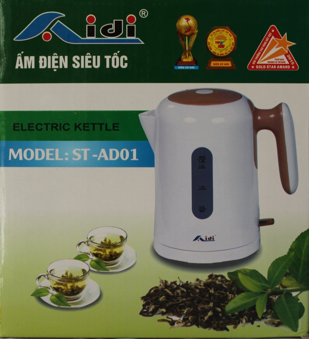 Ấm đun nước siêu tốc Aidi ST-AD01 - Màu Ngẫu Nhiên - Hàng Chính Hãng