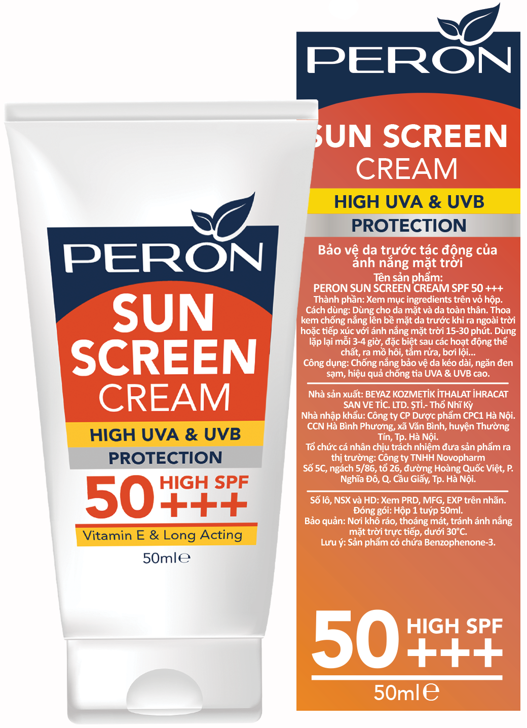 Kem Chống Nắng Dưỡng Da - Peron Sun Screen SPF 50+ - Dành Cho Da Thường Và Da Khô