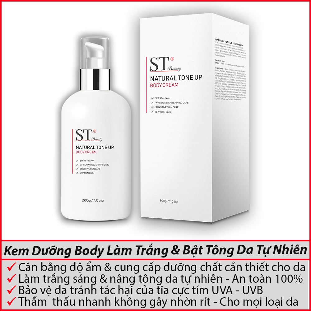Kem Dưỡng Body ST Beauty Làm Trắng &amp; Bật Tông Da Tự Nhiên 200g – Natural Tone Up Body Cream