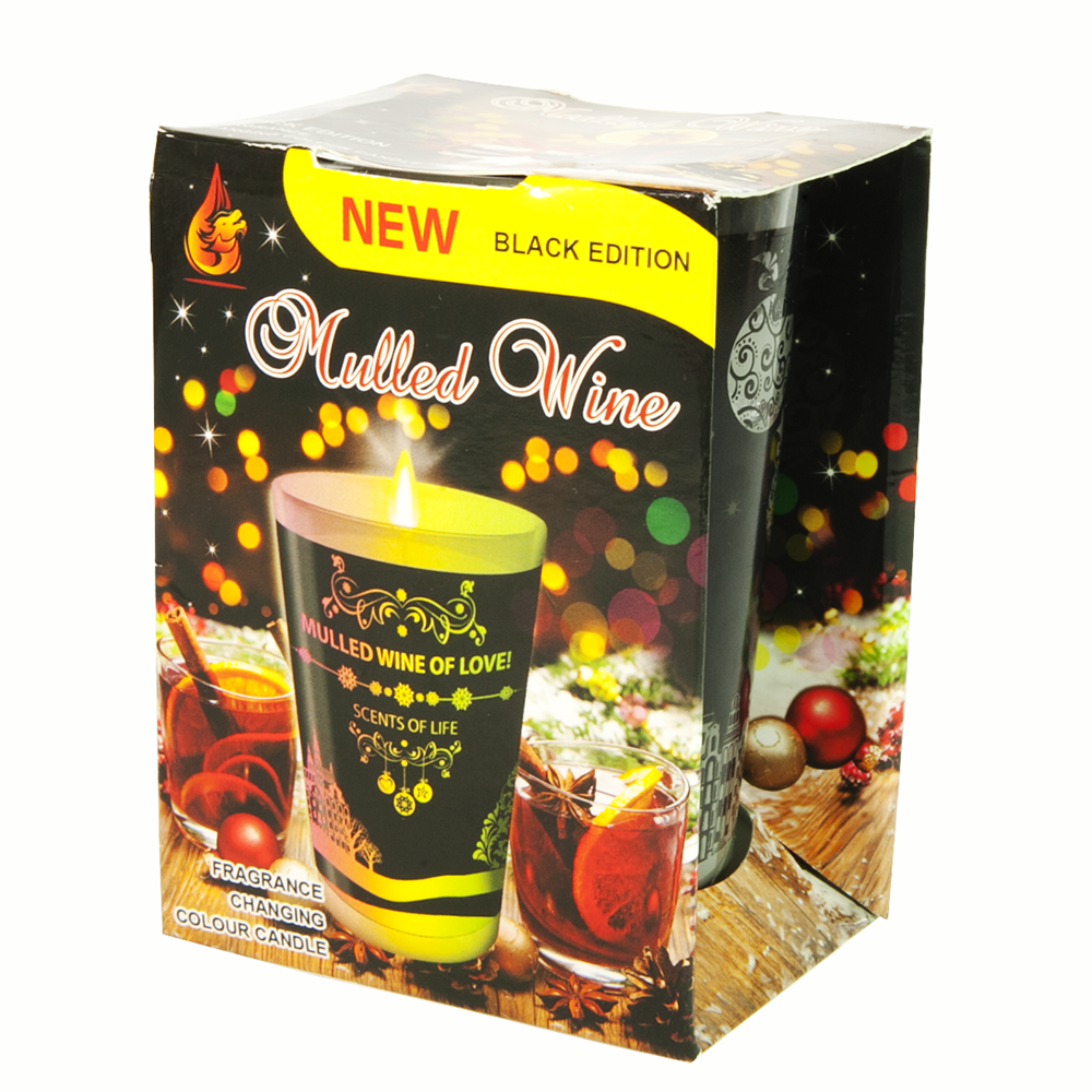 Ly nến thơm tinh dầu đổi màu Golden Dragon Mulled Wine 140g QT028407- cam, quế, hồi