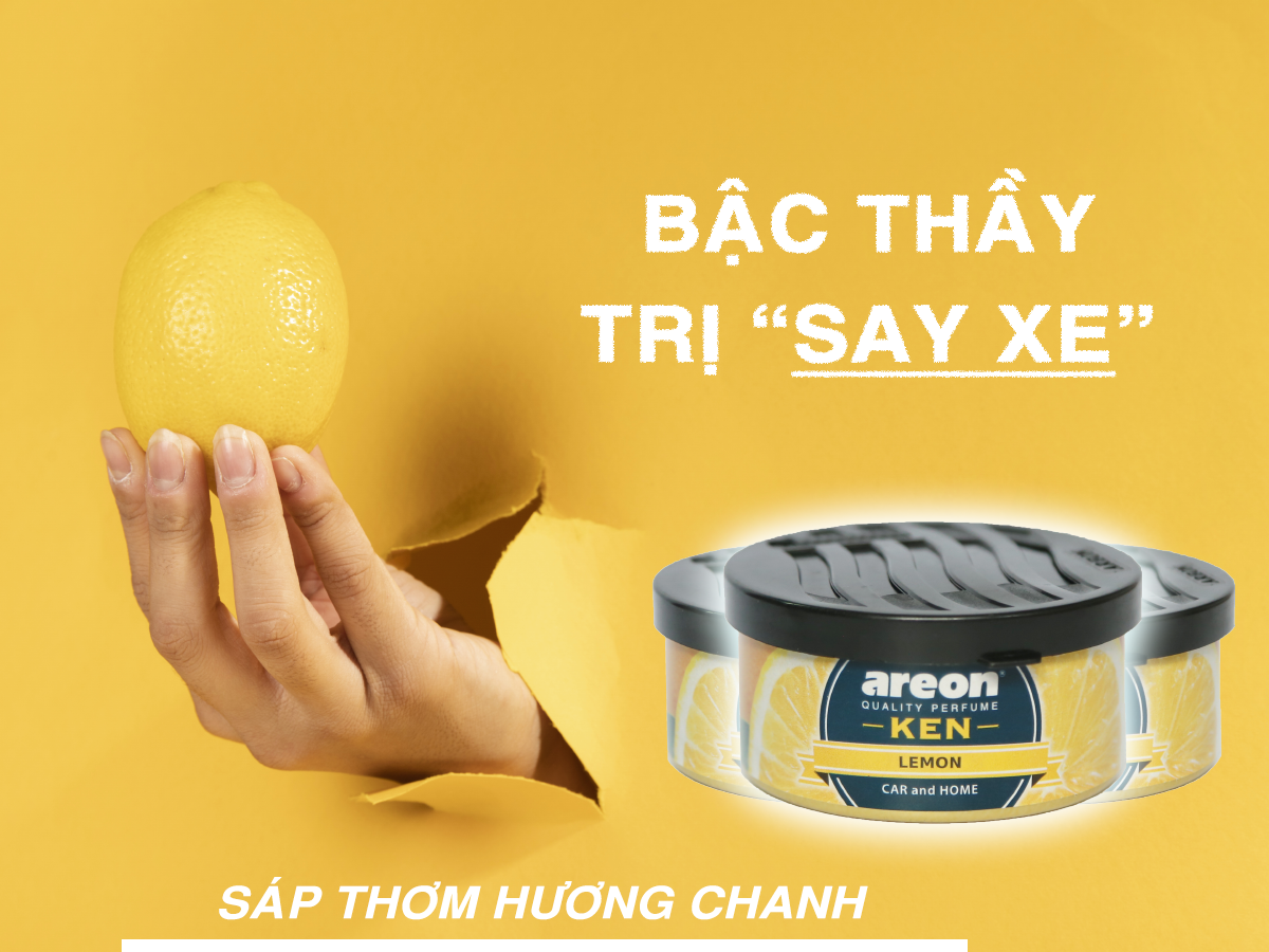 Sáp thơm ô tô Areon hương Chanh – Tươi Mát, Sảng Khoái, Bậc Thầy Say Xe – Chính hãng Bulgaria – Lemon