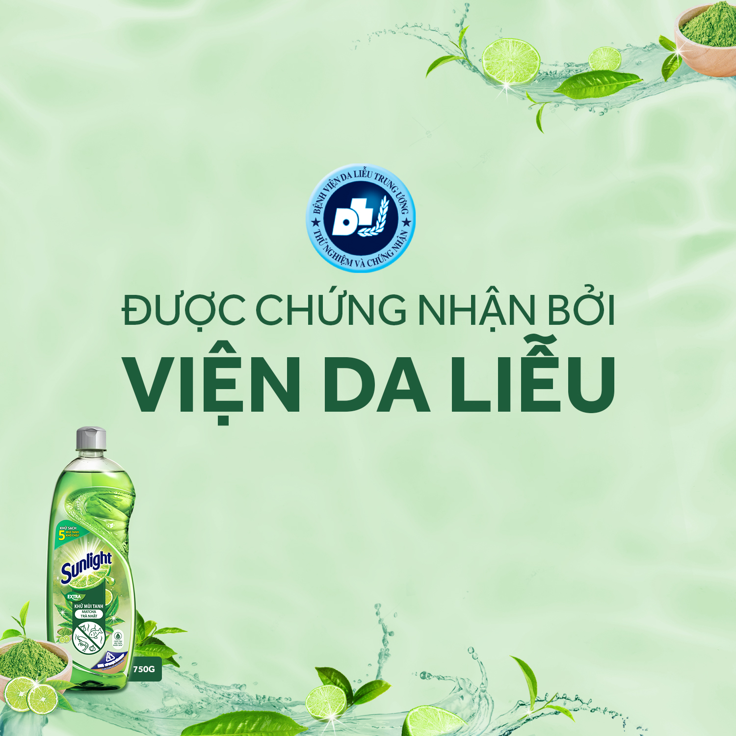 Nước Rửa Chén Sunlight Trà Xanh 750ML combo chai và túi