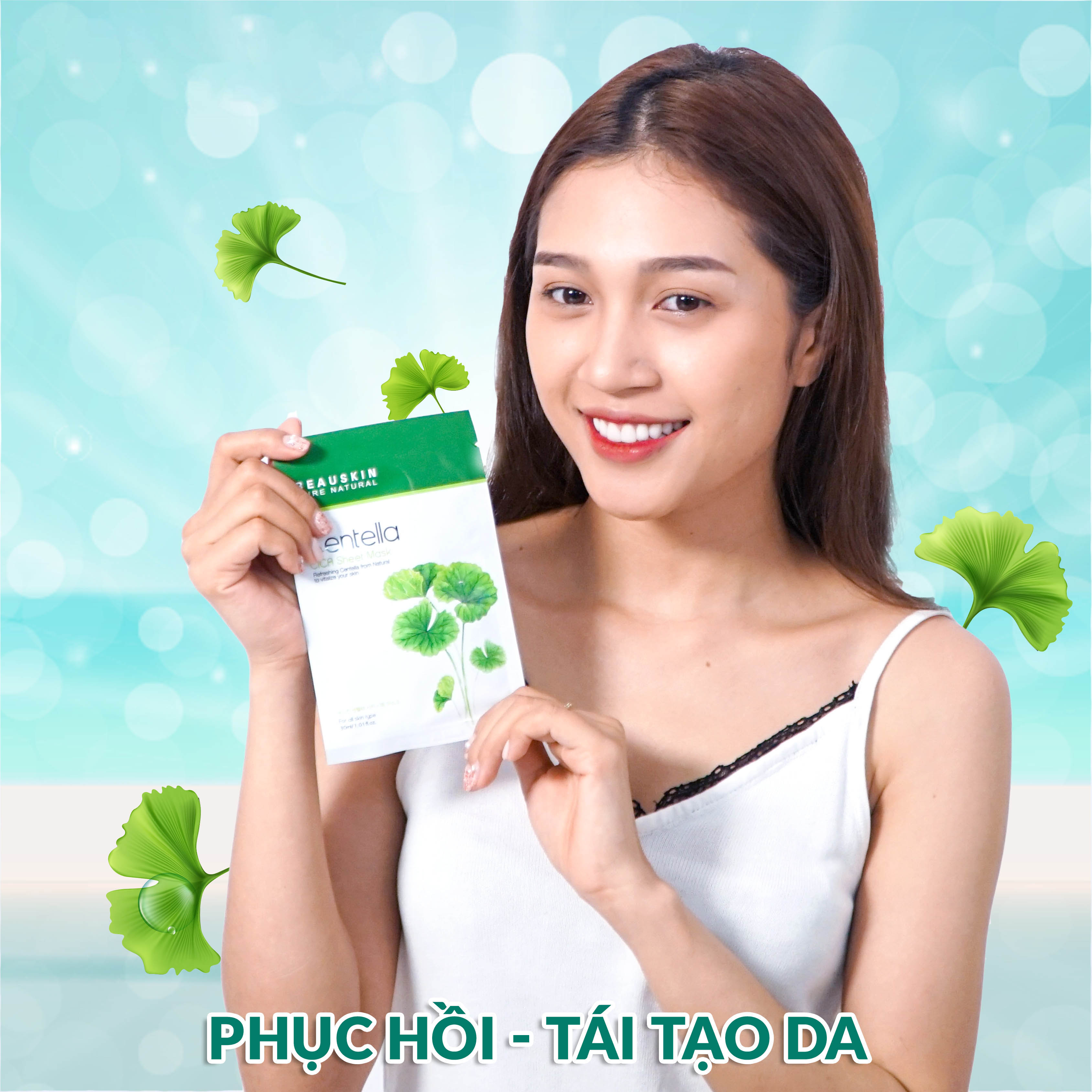 Combo 3 mặt nạ dưỡng ẩm, làm trắng và mờ thâm sẹo Beauskin Cica Centella - Hàn Quốc Chính Hãng