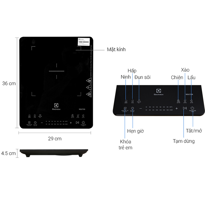 Bếp Điện Từ Electrolux ETD42SKA (2100W) - Đen - Hàng chính hãng