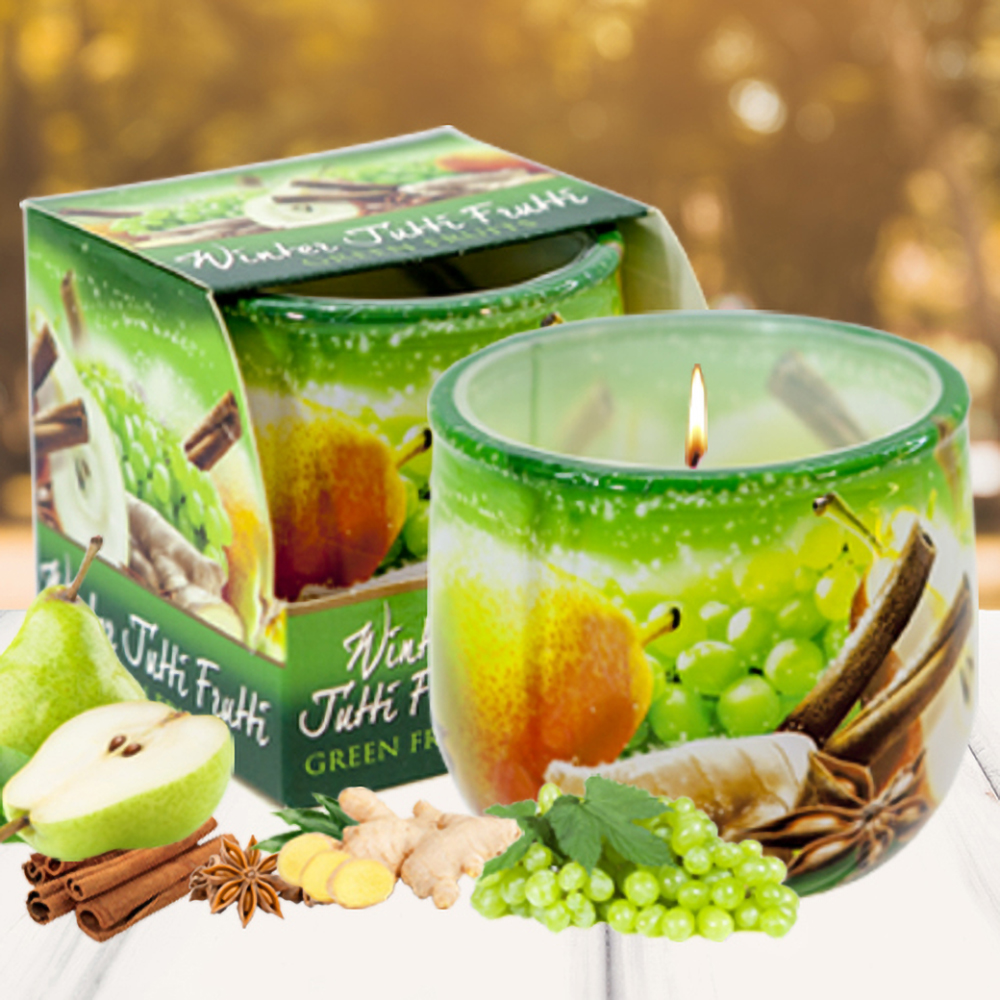 Ly nến thơm tinh dầu Bartek Winter Jutti Frutti 100g QT024471- nho, quế, lựu (giao mẫu ngẫu nhiên)