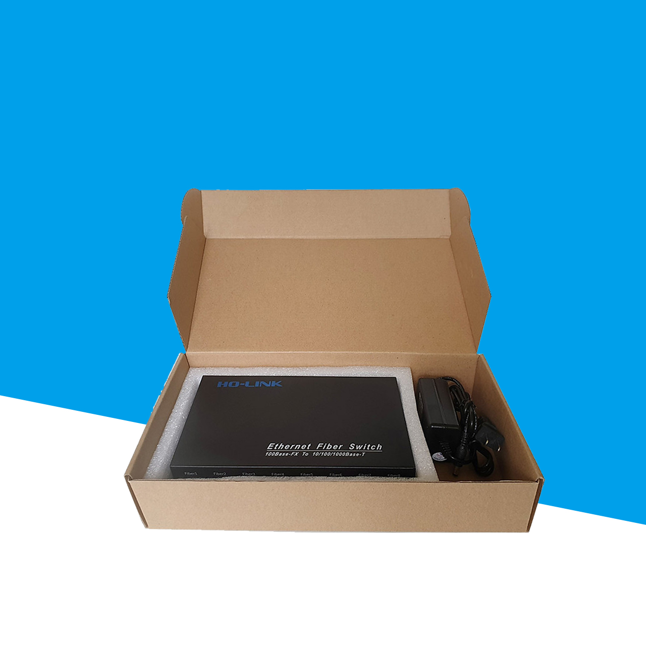 Switch Quang 8 Cổng SC, 2 Cổng LAN 10/100/1000MB Chuyển tiếp quang Ho-link HL-8F2E1000 - Hàng Chính Hãng