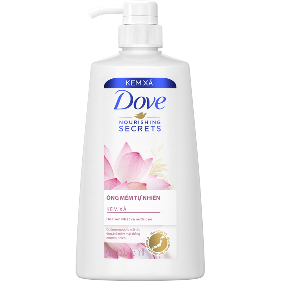 Dầu Xả Dove Óng Mềm Tự Nhiên 620g