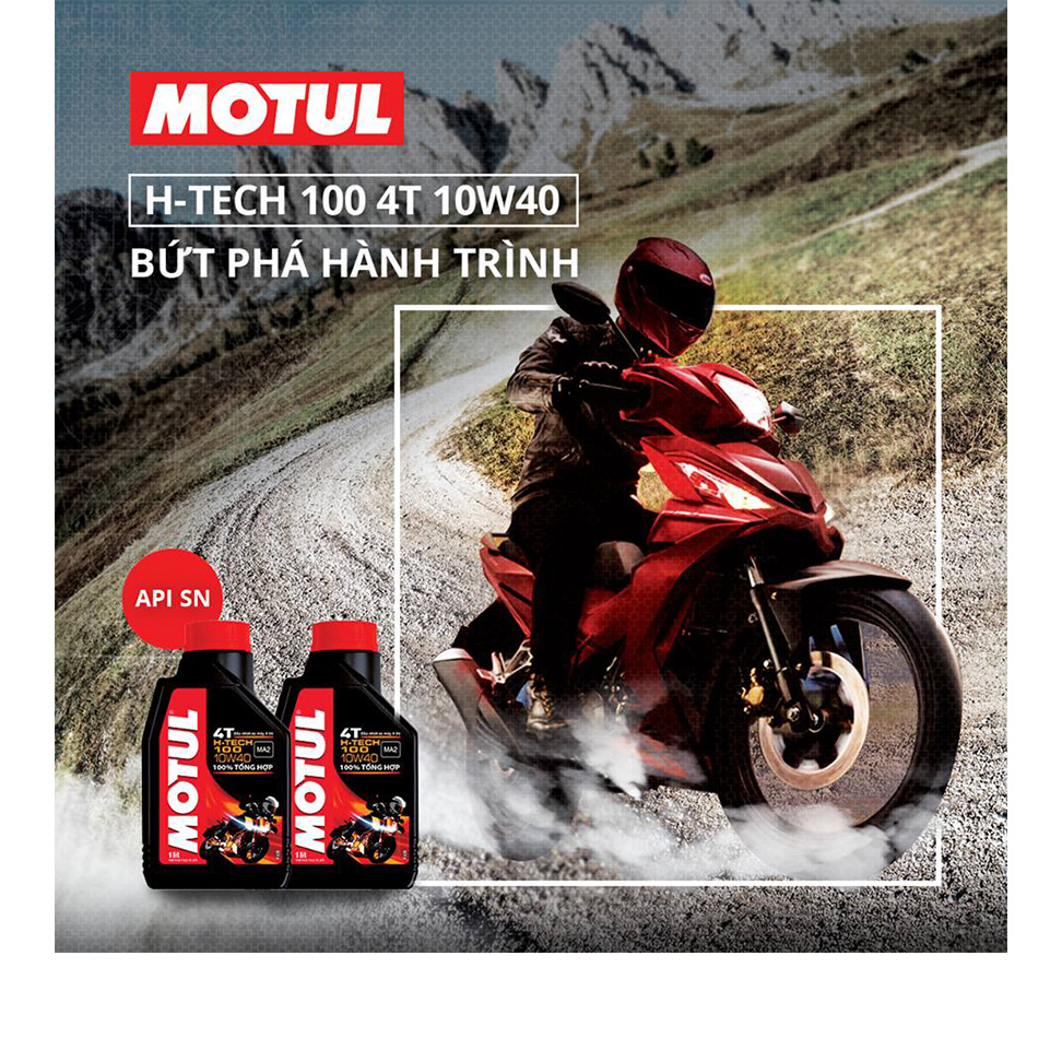 Nhớt Xe Số Motul H-Tech 100 4T 10W40 12x1l Vn (1L)