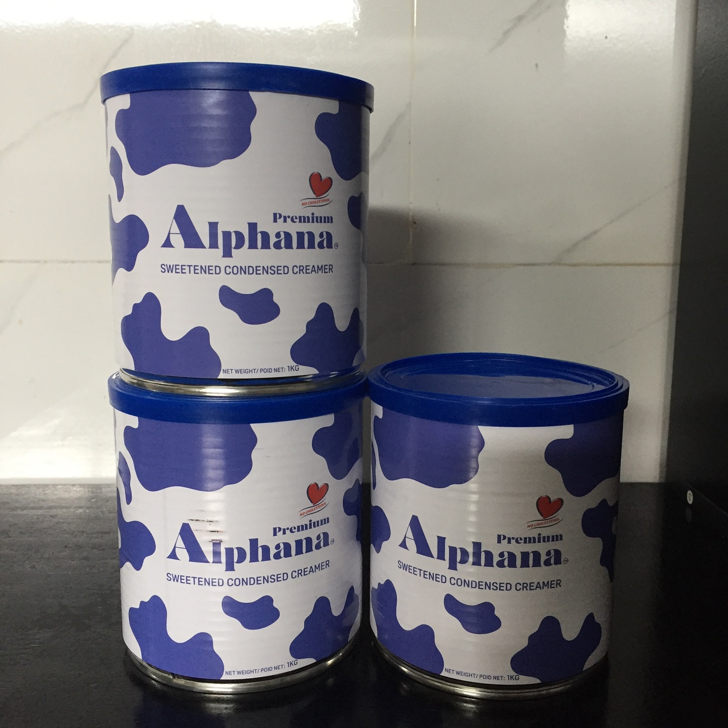 Combo 4 Lon Sữa Đặc Có Đường Creamer Premium Alphana Malaysia Lon 1kg - Protein cao - Không Cholesterol