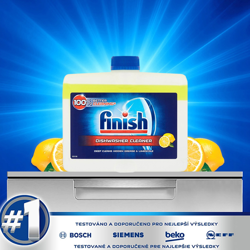 Dung dịch tẩy rửa máy rửa chén Finish Dishwasher Cleaner Lemon 250ml QT006774 - hương chanh