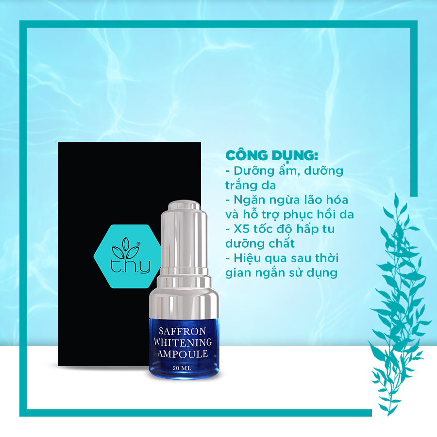 Saffron Whitening Ampoule (Tinh Chất từ Nhụy Hoa Nghệ Tây) tái tạo làn da, làm chậm lão hóa, tạo độ căng da - T.H.Y