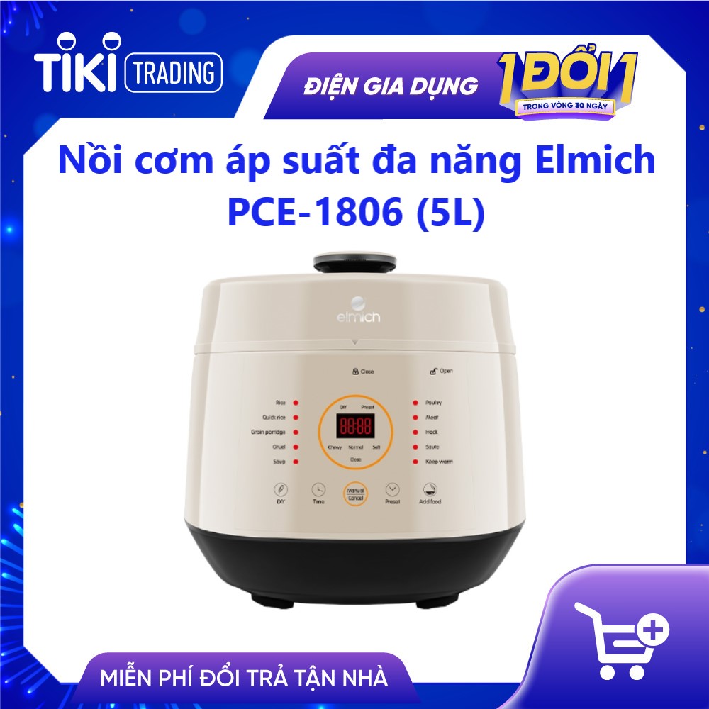 Nồi cơm áp suất đa năng Elmich PCE-1806 - Hàng chính hãng