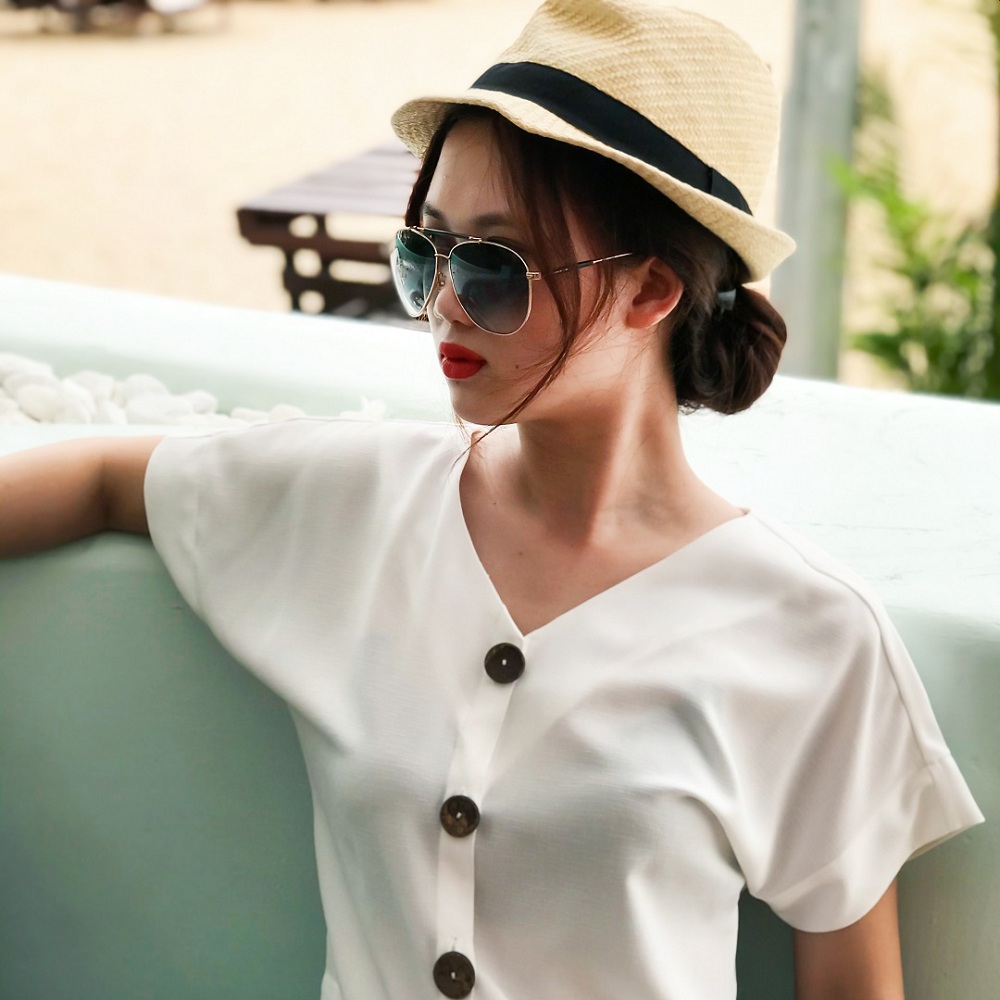 Áo Croptop Nữ Ôm Eo Áo Linen Cao Cấp Thời trang thiết kế Hity TOP134 (Trắng Kim Cương)