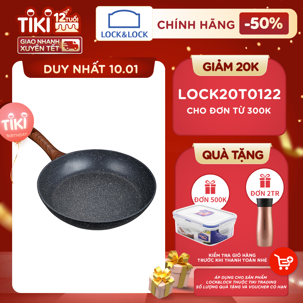 Chảo Nhôm Chống Dính Lock&amp;Lock Baum Marble 1 Tay Cầm LBU1283C (28cm)