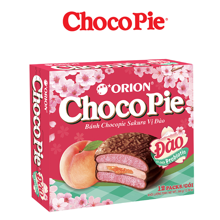 BÁNH TẾT ORION - BÁNH CHOCOPIE SAKURA VỊ ĐÀO 372G