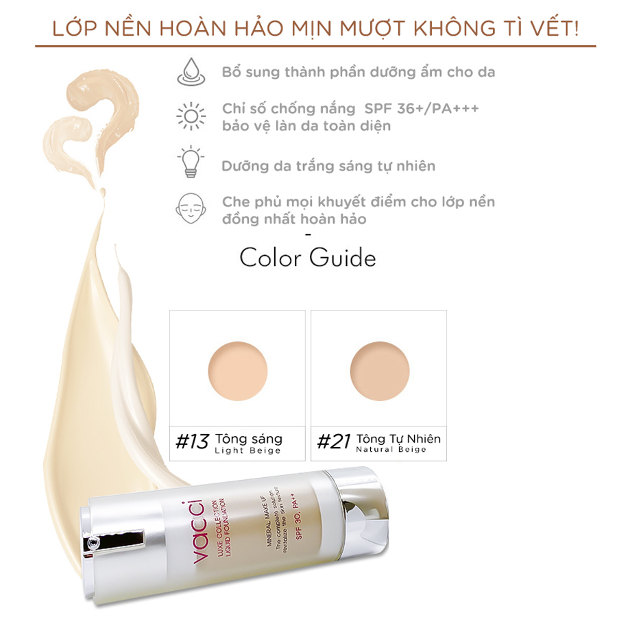 Kem nền trang điểm cao cấp SPF 36 PA++ Vacci