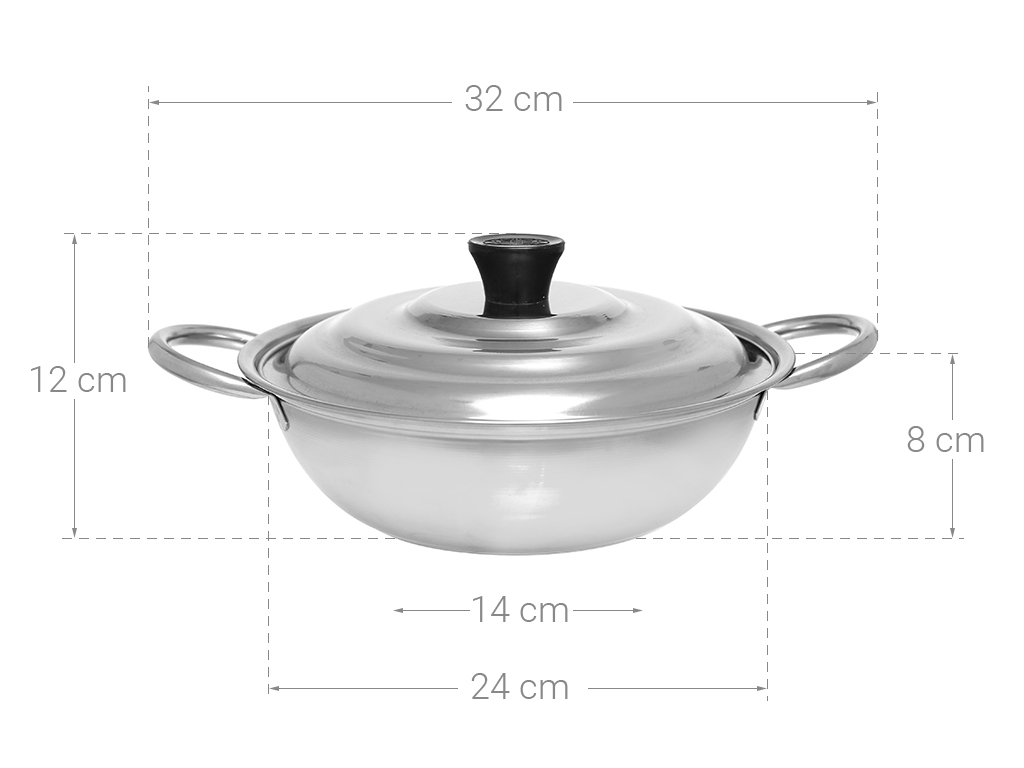 Nồi lẩu inox 1 đáy 22cm Rainy RNL22-1DI4- Hàng chính hãng