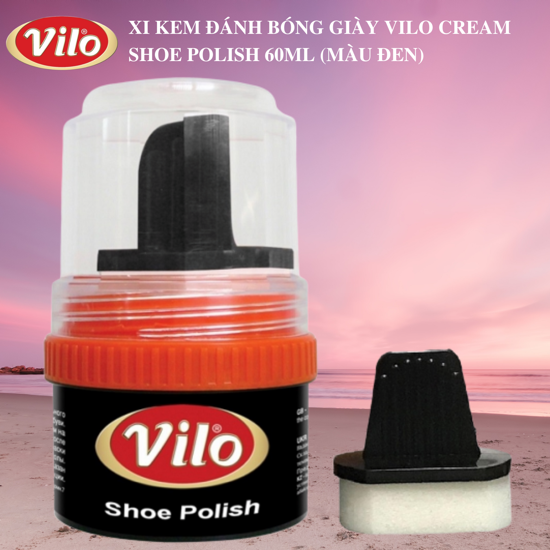 Xi kem đánh bóng giày Vilo cream shoe polish 60ml (màu đen)