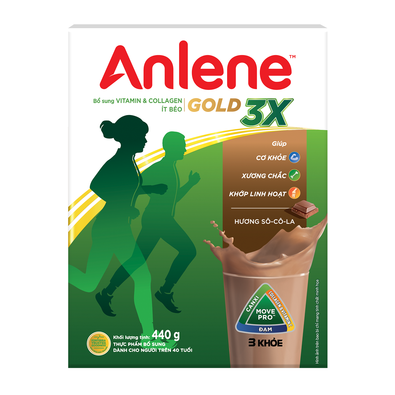 Sữa Bột Anlene Gold Movepro Hương Chocolate (Hộp Giấy 440g)