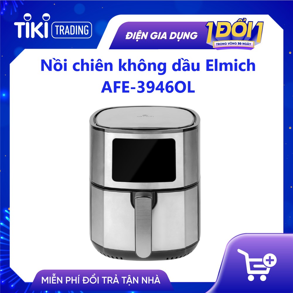 [Nhập CECAMP110KD1 giảm 110K] Nồi chiên không dầu Elmich AFE-3946OL 5.5 Lít - Hàng Chính Hãng