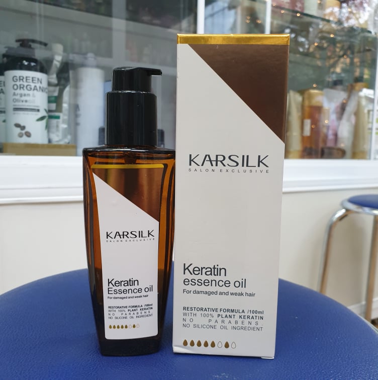 Tinh dầu dưỡng bóng tóc Karsilk Keratin Essence Oil cho tóc yếu và hư tổn 100ml