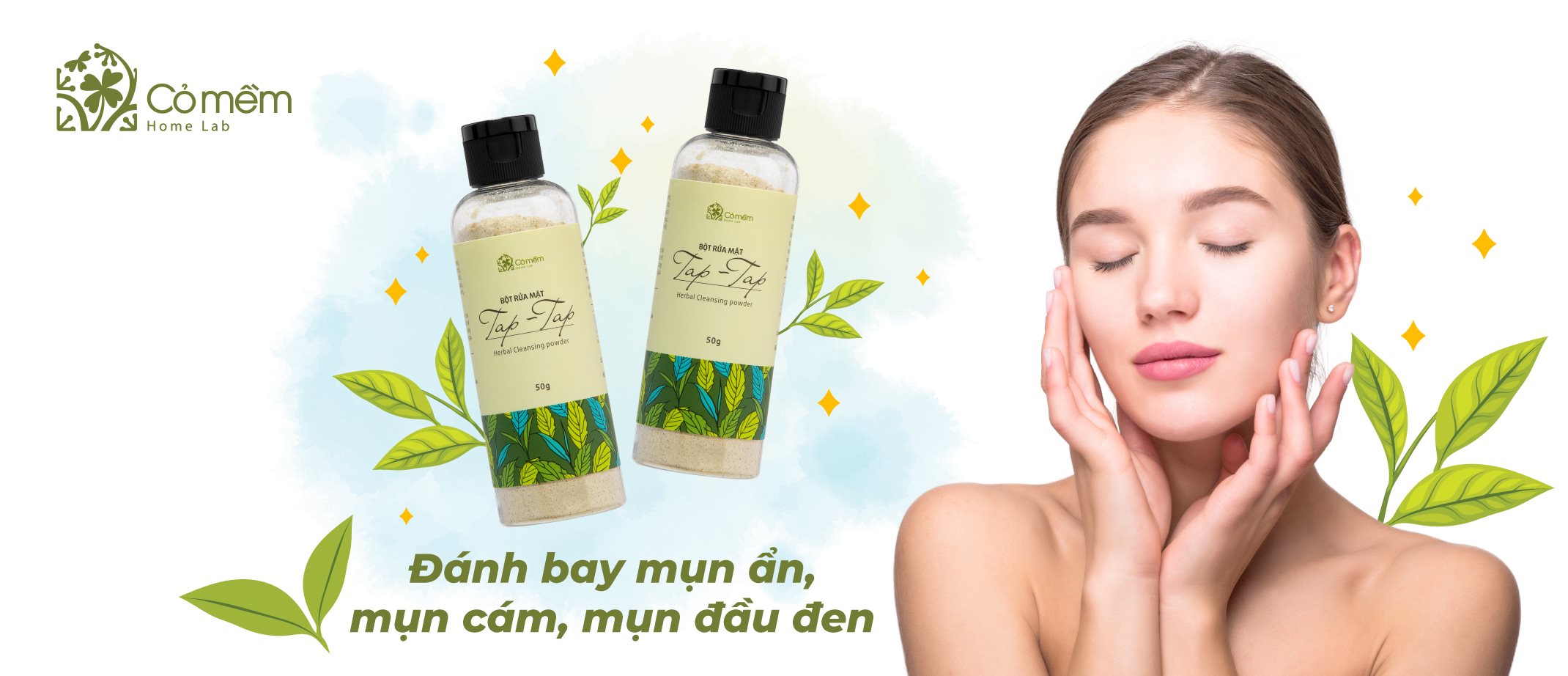 Bộ Chăm Sóc Da 2 Bước Taptap Giúp Sạch Da Sáng Da Giảm Mụn ẩn Mụn Cám Mụn Đầu Đen Cỏ Mềm