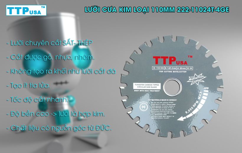 Lưỡi cưa kim loại 110mm 24T TTPusa