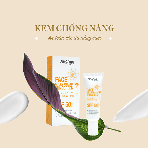 Combo Kem Chống Nắng 20ml Và Xịt Khoáng Collagen 100ml Nagano Japan - MINERAL FACIAL MIST SPRAY & FACE MILKY CREAM SUNSCREEN Nagano - Bổ sung chất dinh dưỡng và giúp da chống nắng