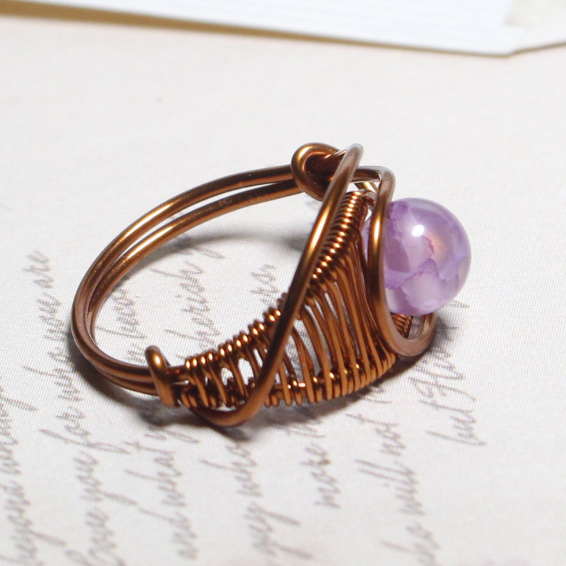 Nhẫn đá phong thuỷ đồng uốn cho bạn gái 05750-05753