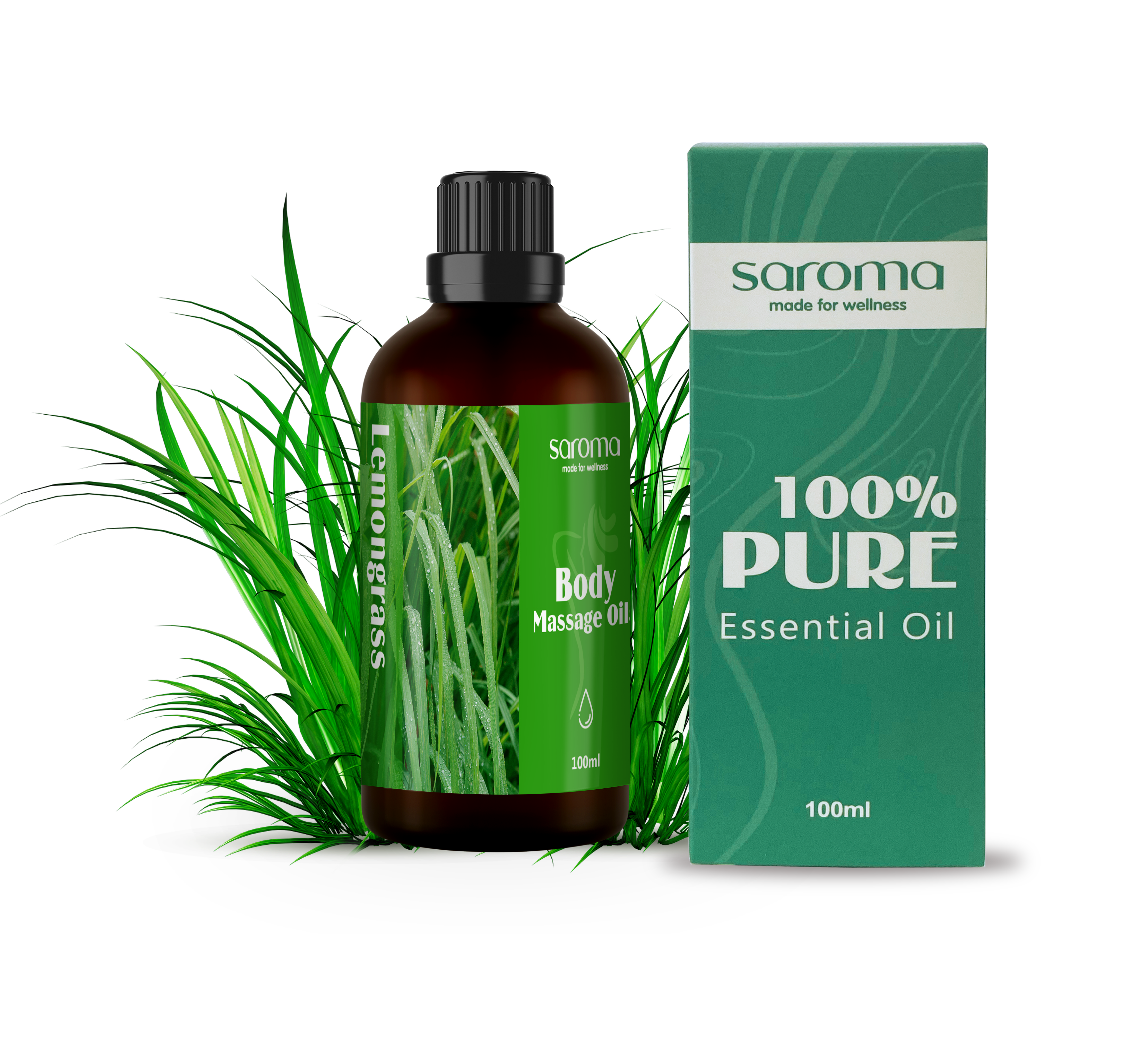 DẦU MASSAGE BODY SẢ CHANH SAROMA 100ML