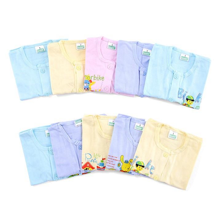 Áo tay ngắn màu cho bé-Set 10 áo tay ngắn sơ sinh màu giữa cho bé-size