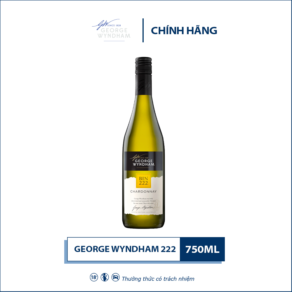 Rượu Vang Trắng Úc GEORGE WYNDHAM Chardonnay BIN 222 750ml 12.5% Không hộp