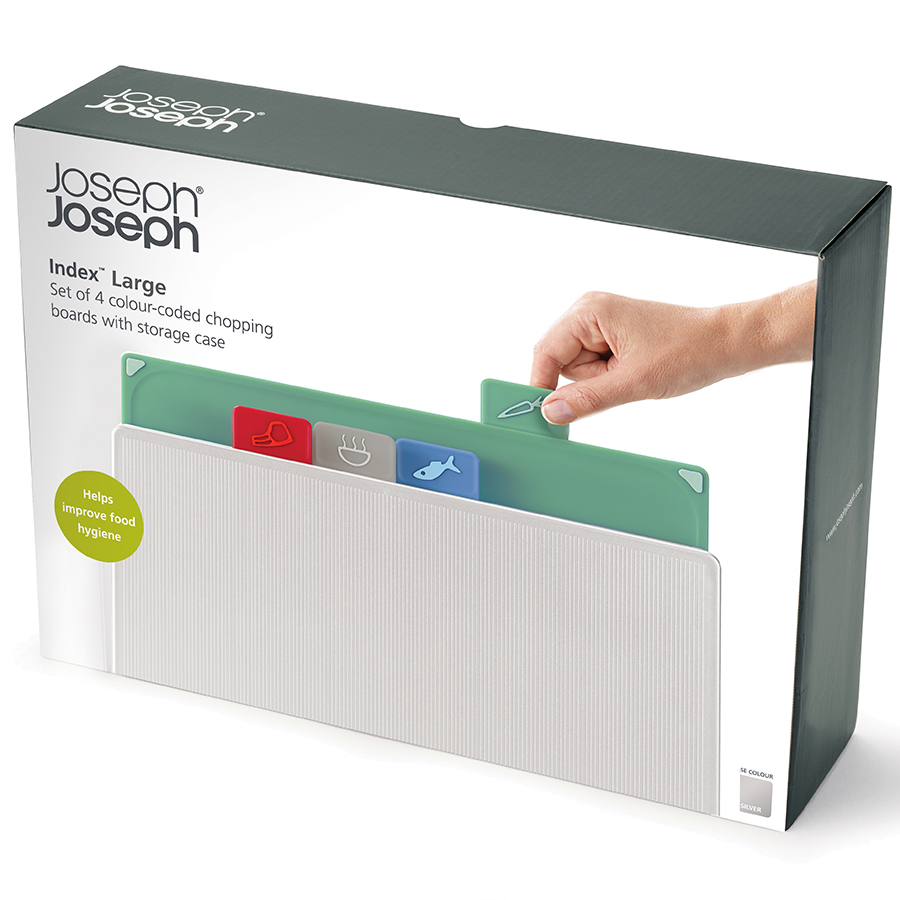 Bộ Thớt 4 Cái Joseph Joseph 600261 - Index Chopping Board (Silver)