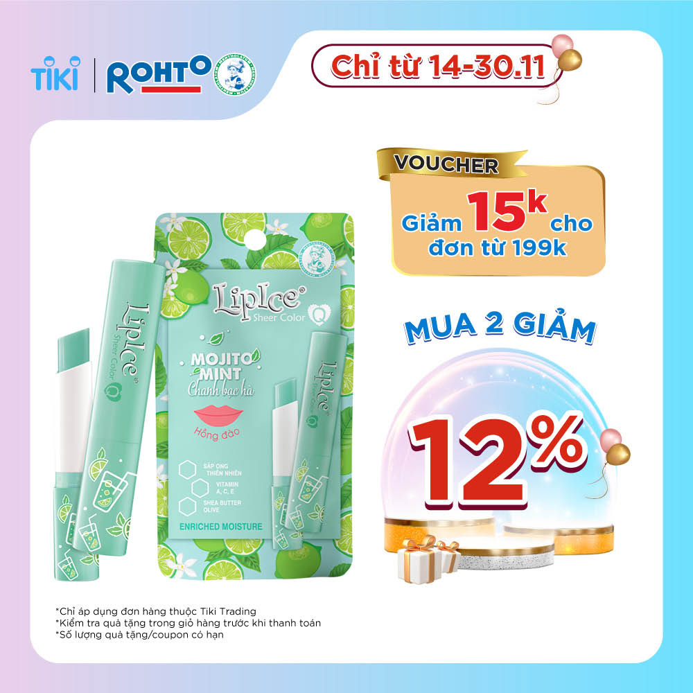 Son dưỡng có màu tự nhiên LipIce Sheer Color Q Mojito Mint 2.4g (Hồng Tự Nhiên) 2.4g