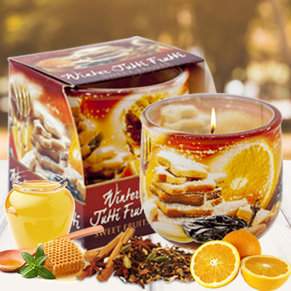 Ly nến thơm tinh dầu Bartek Winter Jutti Frutti 100g QT024471- nho, quế, lựu (giao mẫu ngẫu nhiên)