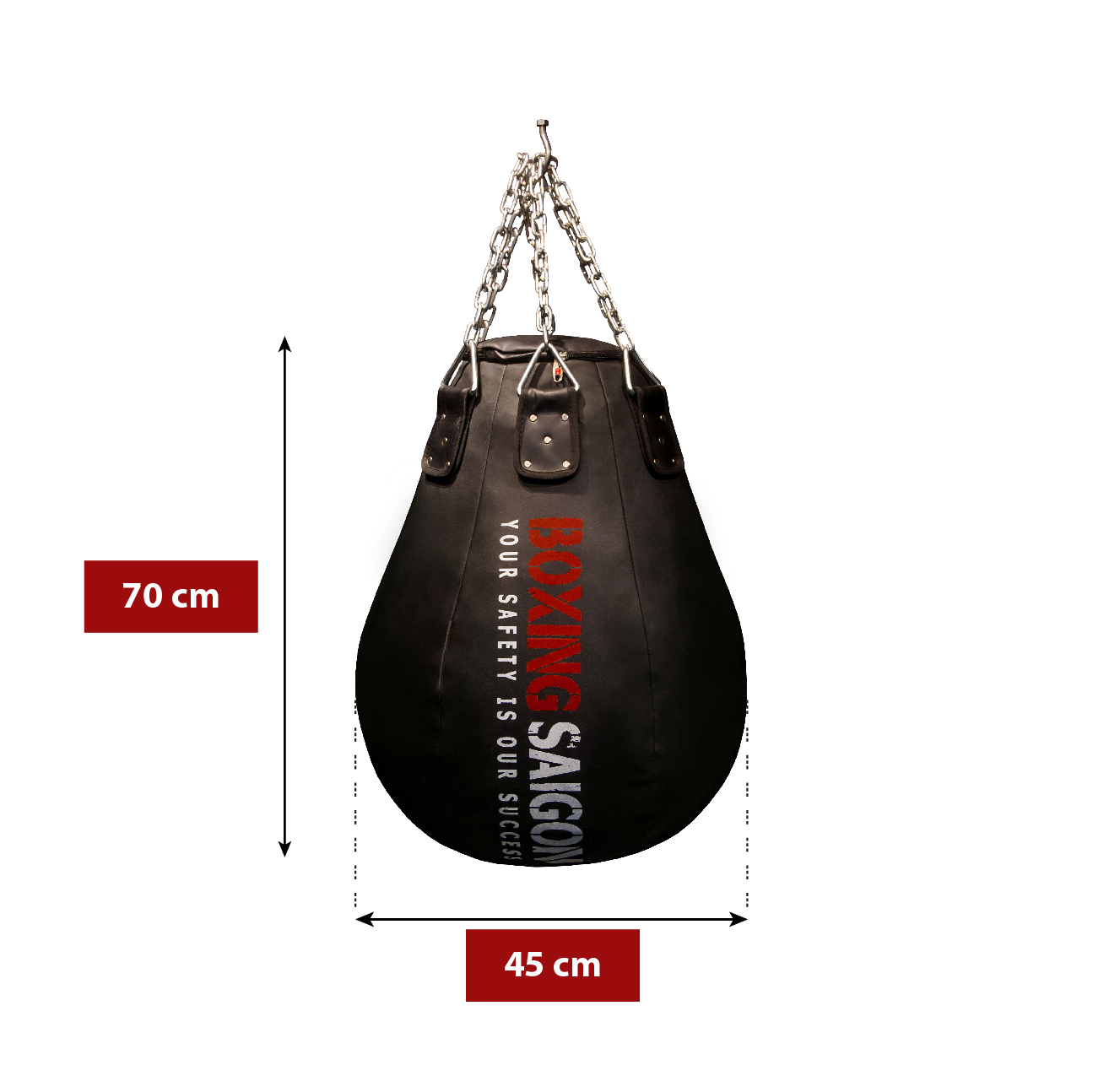 Bao cát boxing giọt nước 0.8m - Đen