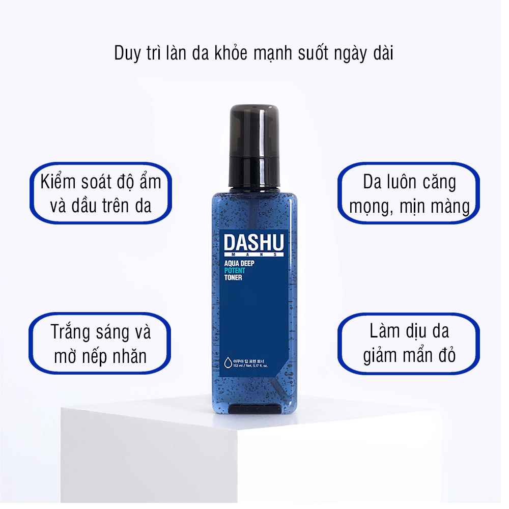 Nước hoa hồng DASHU Aqua Deep Potent Toner 153ml nước cân bằng da chăm sóc và dưỡng ẩm da JN-TN01