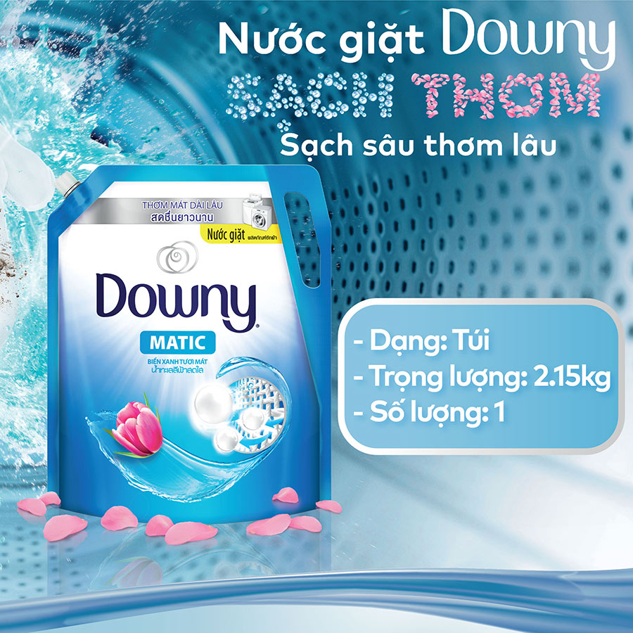 Nước giặt Downy Matic biển xanh tươi mát túi 3.25kg - [4902430787383]