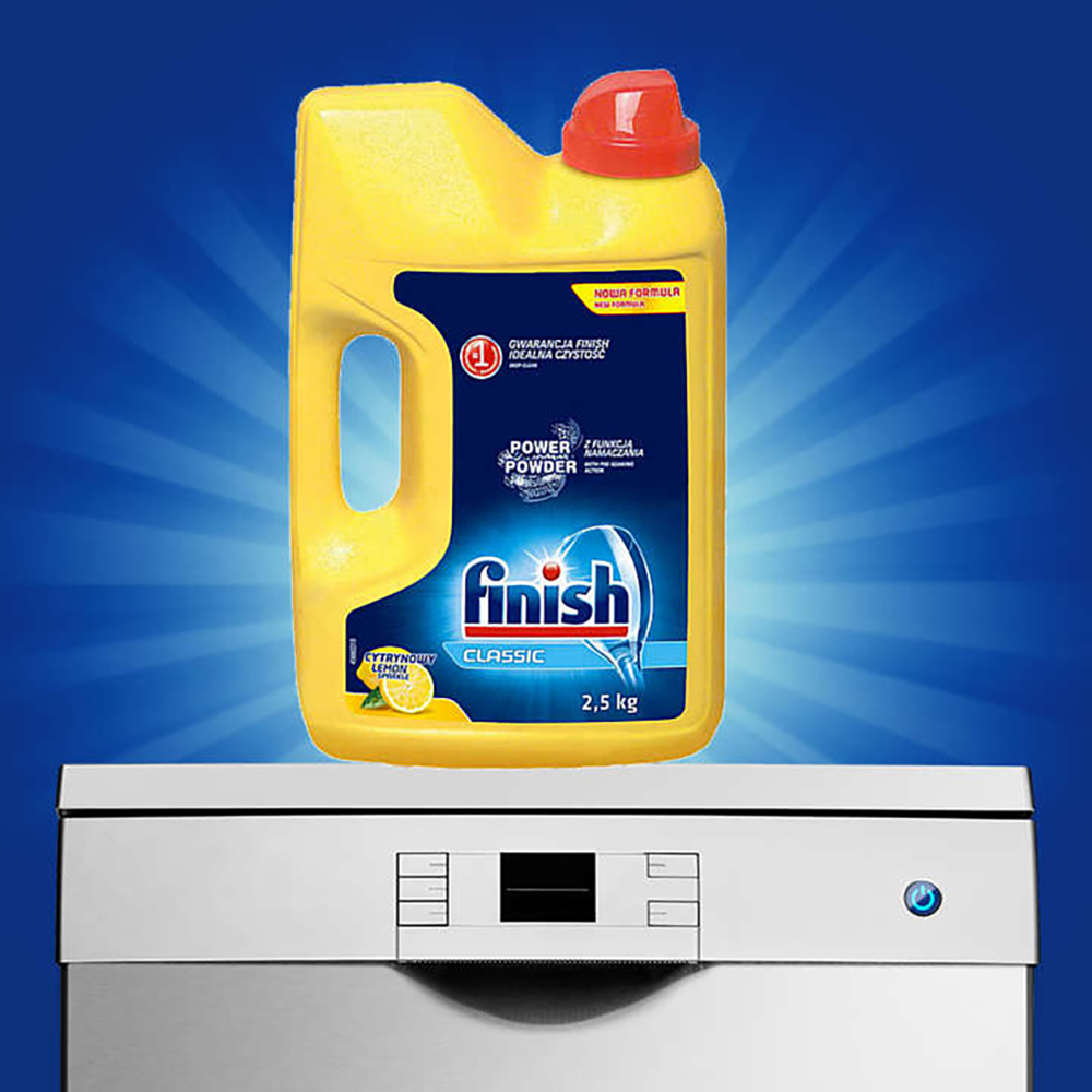 Bột rửa chén Finish Dishwasher Power Powder Lemon Sparkle 2,5 kg QT017384 - hương chanh