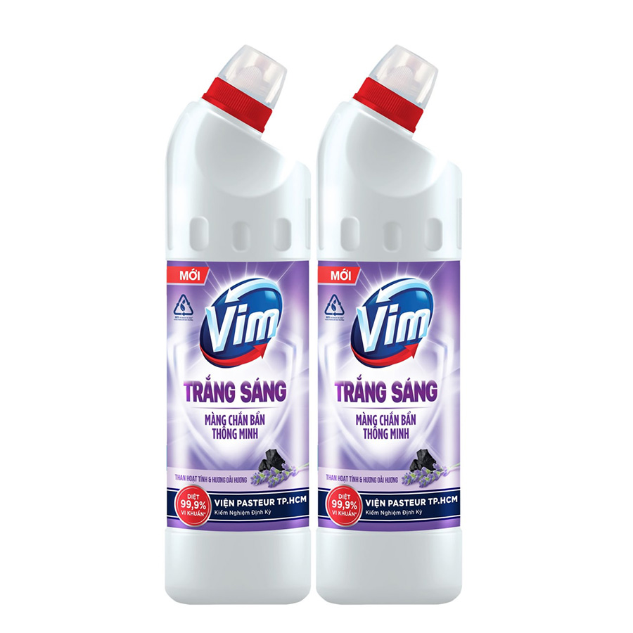 Combo 2 Chai Nước Tẩy Bồn Cầu Vim Trắng Sáng Hương Oải Hương 870 ML